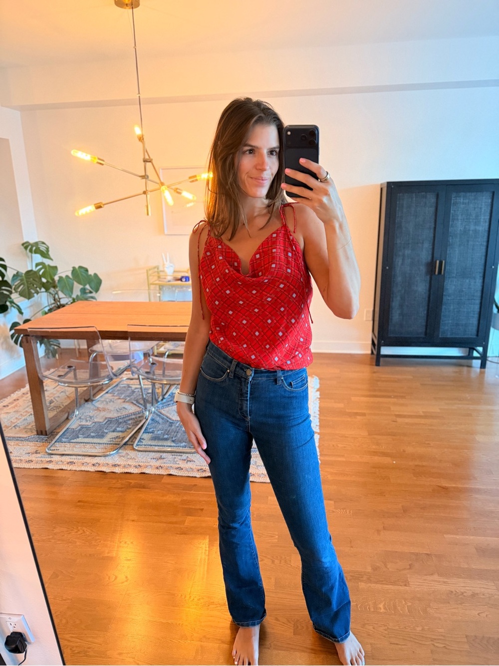 Finders Keepers Vibrant Red Printed Cami